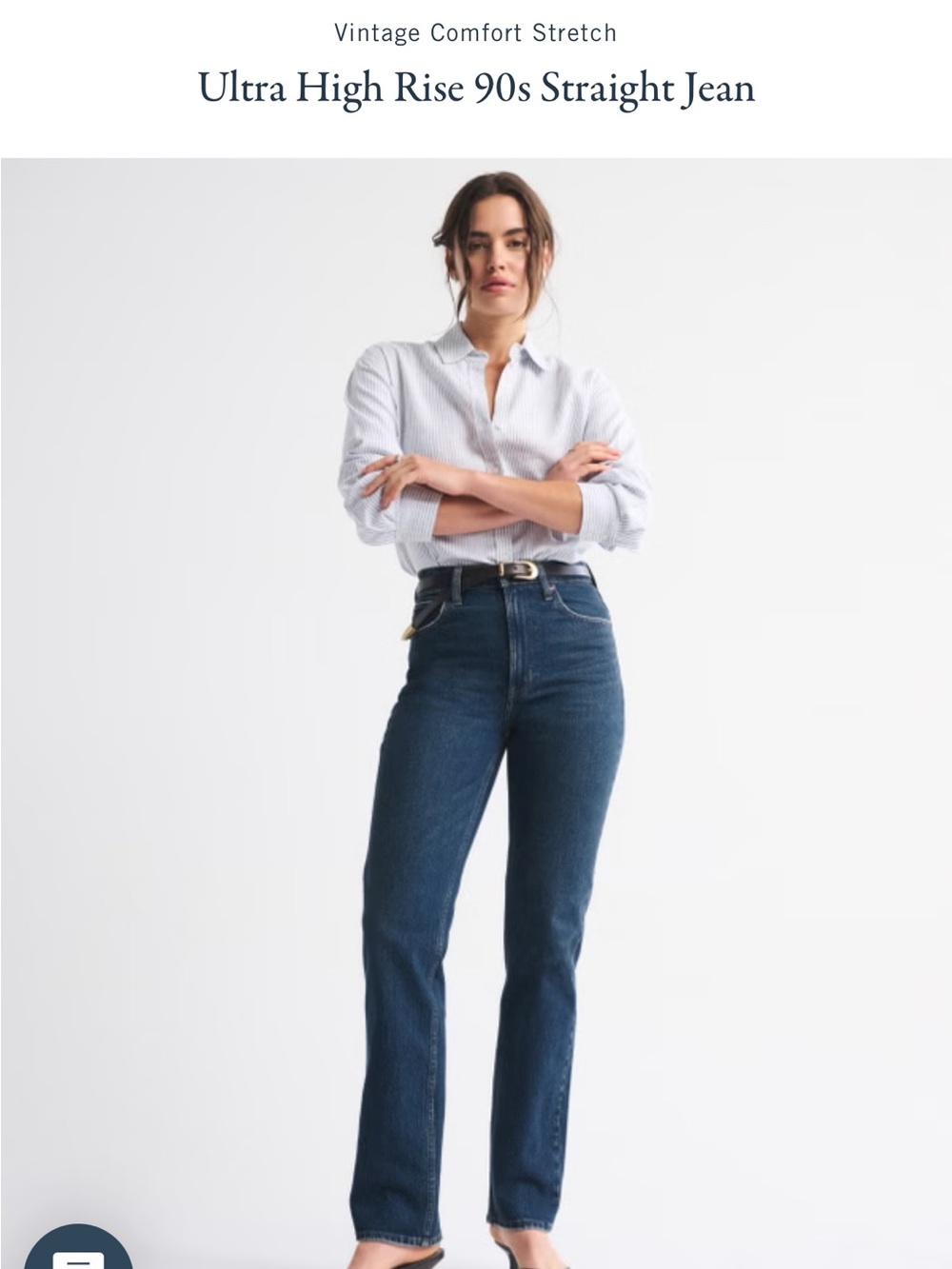Abercrombie & Fitch Dark Blue High-Rise Straight Jeans